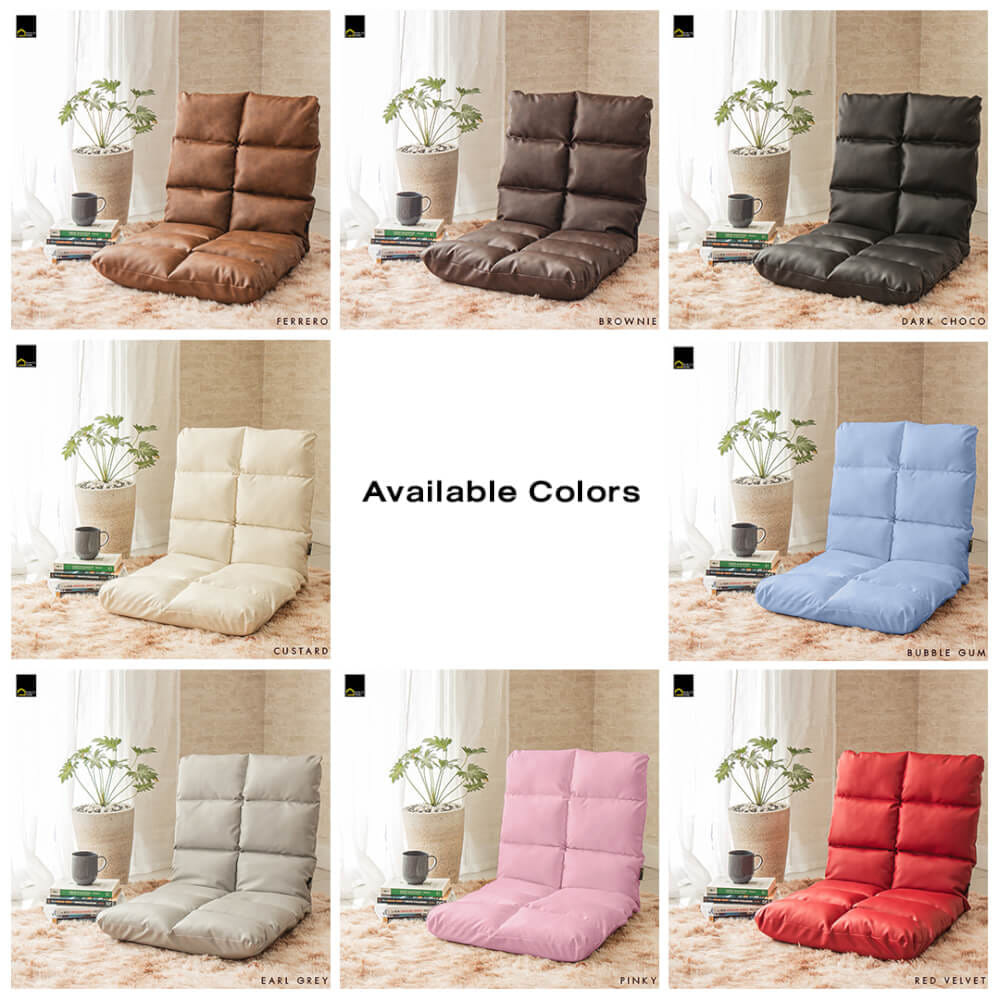 โซฟานั่งพื้นปรับได้ 6 ระดับ RENITA HOME รุ่น RINA หนัง Premium PU สีน้ำตาลทอง 50x110ซม._1